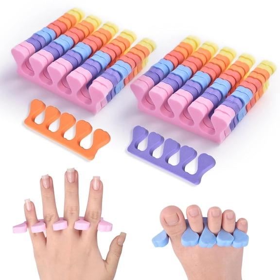 GEWIKK Toe Separators Set 24Pcs Colorful Heart Sponge Toe Spacers Soft Foam Toe Finger Dividers for Nail Art, Polishing Gel Painting Toe Separators for Men &Amp; Women Spa, Pedicure, Manicure Tool
