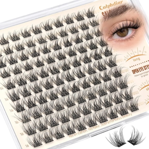 GEWIKK Wispy Lash Clusters Fluffy Eyelash Clusters Natural Spider Lashes Clusters D Curl Cluster Eyelash Extensions Individual Lashes 10-16Mm Eyelashes Cluters Diy Soft Glam Lash Extensions