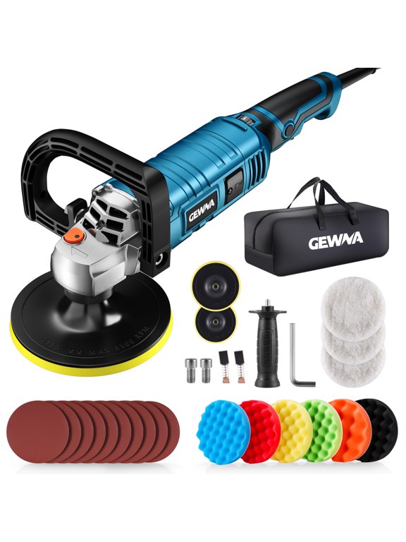 Car Buffer Polisher, 1600W 7 inch/6 inch Rotary Buffer Polisher with 7 Variable Speed 1000-3500 Rpm