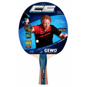 GEWO CS Energy Carbon Pre-Assembled Table Tennis Racket, ITTF Approved Ping Pong Paddle, Carbon Blade, 1.8 mm Sponge, Flared Handle