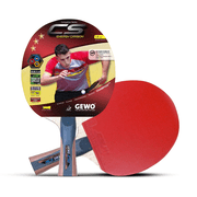 GEWO CS Energy Carbon Pre-Assembled Table Tennis Racket, ITTF Approved Ping Pong Paddle, Carbon Blade, 1.8 mm Sponge, Flared Handle