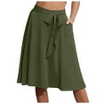 thumbnail image 1 of GEWSEY 20" Knee Length Skorts Skirts for Women with Pockets Tennis Skirt High Waisted Golf Skirts for Women Casual Athletic Army Green, M, 1 of 4