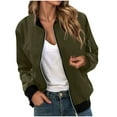 thumbnail image 1 of GEWSEY 2025 Womens Lightweight Bomber Jackets Trendy Casual Zip Up Windbreaker Fall Fashion Work Coat with Pocket (Army Green, XXL), 1 of 6