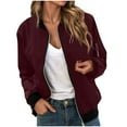 thumbnail image 1 of GEWSEY 2025 Womens Lightweight Bomber Jackets Trendy Casual Zip Up Windbreaker Fall Fashion Work Coat with Pocket (, M), 1 of 6