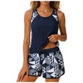thumbnail image 1 of GEWSEY Blouson Tankini Swimsuits for Women 2026 Tummy Control Two Piece Bathing Suits with Sporty Pockets Swim Shorts (Dark Blue, L), 1 of 9