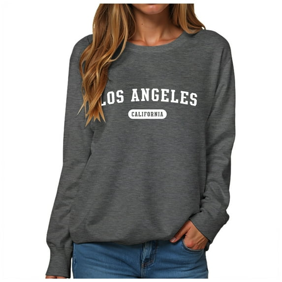 GEWSEY Boston Sweatshirts Women Crew Neck Letter Graphic Hoodie Relaxed Fit Long Sleeve Pullover Tops (Dark Green, S)