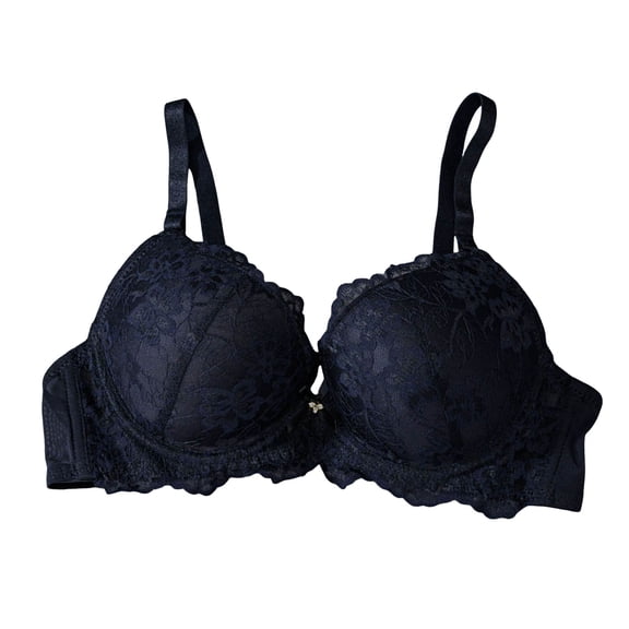 GEWSEY Bra for Women Lace Bralette Sexy Wireless Bralettes Non Padded Bralette V Neck Minimizer Lingerie (Black, M)