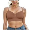 thumbnail image 1 of GEWSEY Bralettes for Women with Support Comfortable Bras No Underwire Seamless Everyday Bras Coffee, L, 1 of 4