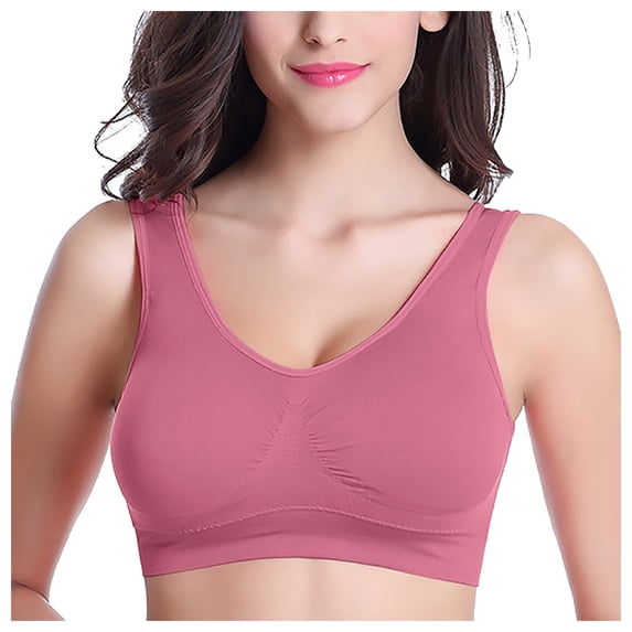 GEWSEY Breathable Cool Liftup Air Bra,2025 Seamless Wireless Plus Women Yoga Tops Padded Sports Bra Workout Fitness Running (Watermelon Red, 38C-D/40A)