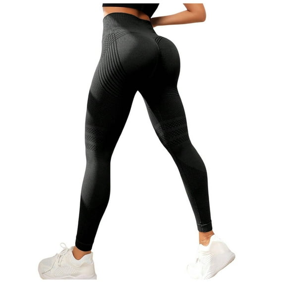 GEWSEY Lifting Leggings for Women Anti Cellulite Compression Tummy Control Leggings Scrunch 3D Fit Yoga Pants (Black, S)