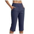 thumbnail image 1 of GEWSEY Capri Pants for Women Stretch High Waisted Crop Office Work Pants Summer Casual Capris Slacks Yoga Dress Pant (Navy, L), 1 of 9