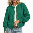 thumbnail image 1 of GEWSEY Cardigan Sweaters for Women Lightweight Knit Sweater Womens Long Sleeve Button Down Oversized Open Front Casual Fashion Cardigans (Dark Green, M), 1 of 6