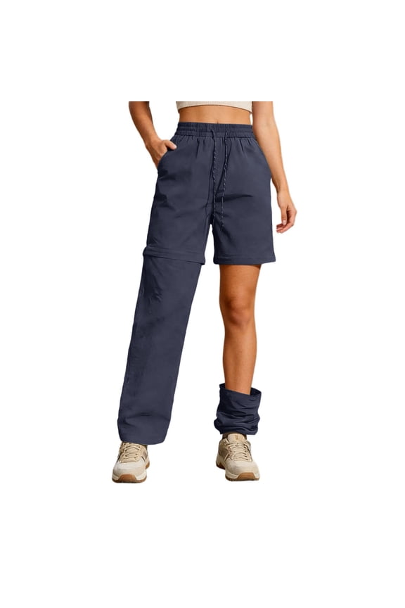 Cargo Pants Women Baggy - Parachute Pants for Women, Rave Y2K Festival Outfits Hiking Camping Essentials (Navy, XL)