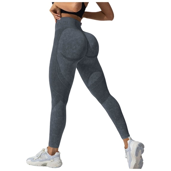 GEWSEY Compression Leggings for Women Tummy Control High Waisted Leggings for Women Full Length Workout Yoga Pants (Dark Gray, M)