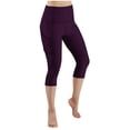 thumbnail image 1 of GEWSEY Cotton Modal Capri Leggings | Super Soft | Lightweight Purple, XL, 1 of 8