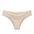 thumbnail image 1 of GEWSEY Cotton Thongs for Women Soft Low Rise Sexy Thong Ladies Panties Womens Underwear (Beige, S), 1 of 5