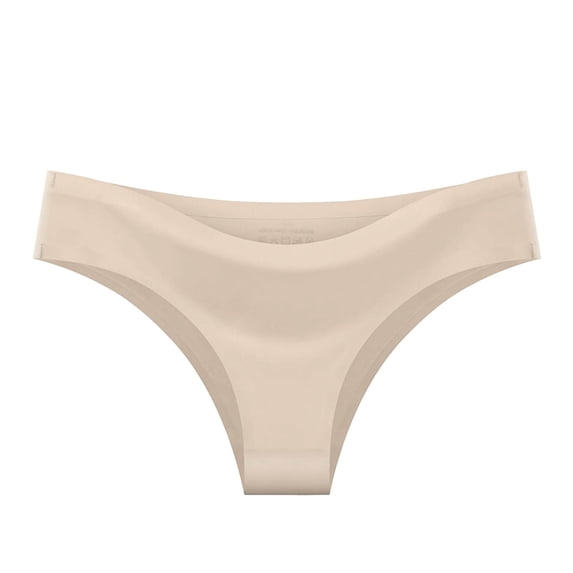 GEWSEY Cotton Thongs for Women Soft Low Rise Sexy Thong Ladies Panties Womens Underwear (Beige, S)