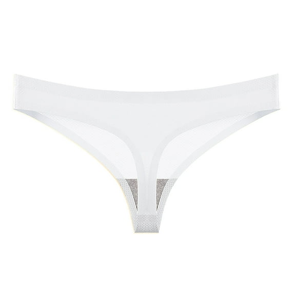 GEWSEY Cotton Underwear for Women Breathable Thongs for Women Sexy Stretch Soft Womens Panties Thong (Grey, L)