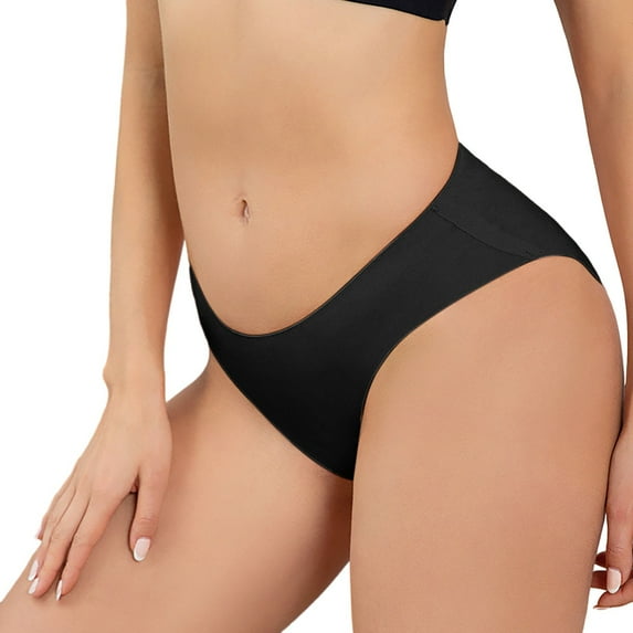 GEWSEY Period Underwear For Women Heavy Flow Leakproof Panties High Waisted Cotton Postpartum Teens Hipster Briefs (Black, M)