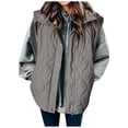 thumbnail image 1 of GEWSEY Cropped Puffer Vest Women Lightweight Quilted Stand Collar Sleeveless Jackets Fall Winter 2025 Button Zip Up Coat (Grey, XL), 1 of 3