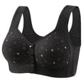 thumbnail image 1 of GEWSEY Daisy Bras for Older Women Front Closure Push up Bra No Underwire Senior Bra with Snaps 2025 Upgraded Breathable Cotton Bras Black, 36, 1 of 4