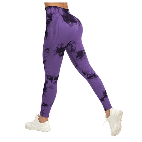 GEWSEY Dream Collection Workout Leggings for Women High Waist Seamless Scrunch Athletic Running Gym Fitness Active Pants (Dark Purple, XXL)