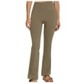 thumbnail image 1 of GEWSEY Flare Leggings for Women Tummy Control Flare Yoga Pants with Pockets for Women Bell Bottom Leggings Khaki, S, 1 of 8