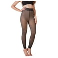 thumbnail image 1 of GEWSEY Fleece Lined Tights Leggings Women, Black Tights Thermal Warm One Lined Design Sheer Skintone for Winter (Black, M), 1 of 9