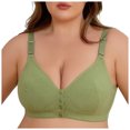 thumbnail image 1 of GEWSEY Front Closure Bras for Women No Underwire Padded Wireless Comfort Full Coverage Bra Seamless Plus Size Bras (Green, 3XL), 1 of 9