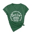 thumbnail image 1 of GEWSEY Girls Trip T Shirts for Women 2025 Funny Travel V Neck Tshirt Short Sleeve Tees Tops Soft Cotton T-Shirts (Dark Green, XXL), 1 of 3