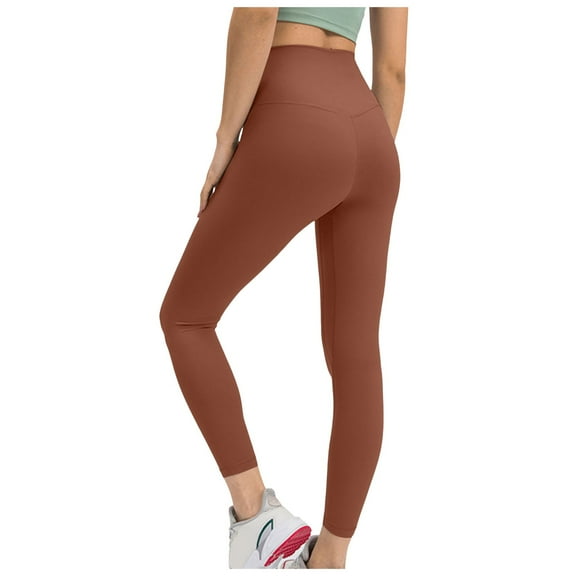 GEWSEY High Waisted Leggings for Women Buttery Soft Tummy Control Capri Yoga Pants for Workout Athletic (Bronze, M/4)