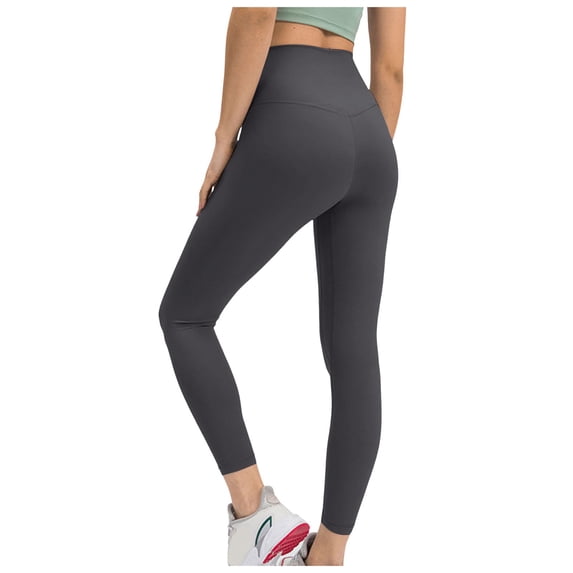 GEWSEY High Waisted Leggings for Women Buttery Soft Tummy Control Capri Yoga Pants for Workout Athletic (Dark Gray, M/4)