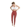 thumbnail image 1 of GEWSEY High Waisted Leggings with Pockets Women, Full Length Capri Buttery Soft Stretchy Yoga Pants (Red, XL), 1 of 1
