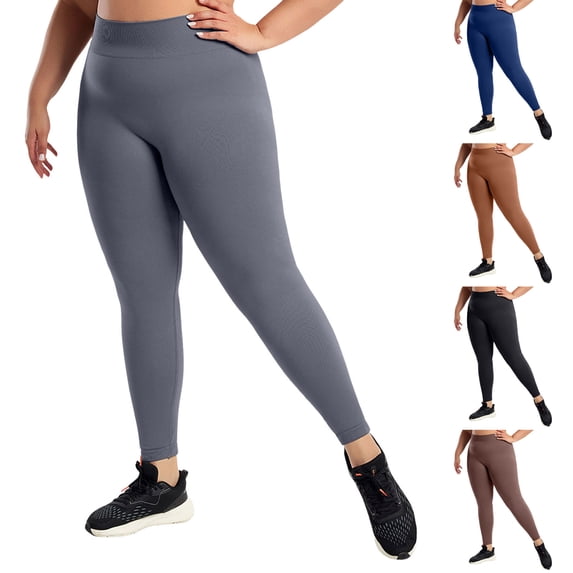 GEWSEY High Waisted Tummy Control Compression Yoga Pant for Women Petite to Plus Size Womens Leggings Non See Through (Coffee, XL)