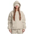 thumbnail image 1 of GEWSEY Hoodie with Eye Mask Built In,Comfort Airplane Mode Travel Hoodies with Hidden Pockets,Blanket Hoodie for Women Men (Beige, XXL), 1 of 9