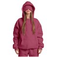 thumbnail image 1 of GEWSEY Hoodie with Eye Mask Built In,Comfort Airplane Mode Travel Hoodies with Hidden Pockets,Blanket Hoodie for Women Men (Brick Red, 3XL), 1 of 9