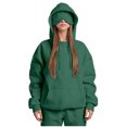 thumbnail image 1 of GEWSEY Hoodie with Eye Mask Built In,Comfort Airplane Mode Travel Hoodies with Hidden Pockets,Blanket Hoodie for Women Men (Dark Green, 4XL), 1 of 9