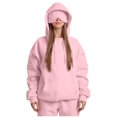 thumbnail image 1 of GEWSEY Hoodie with Eye Mask Built In,Comfort Airplane Mode Travel Hoodies with Hidden Pockets,Blanket Hoodie for Women Men (Pink, 3XL), 1 of 9