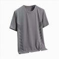 thumbnail image 1 of GEWSEY Ice Silk Workout Shirts for Men Quick Dry Athletic T-Shirts Short Sleeve Crewneck Tops Summer Gym Running Blouses (Grey, 5XL), 1 of 8
