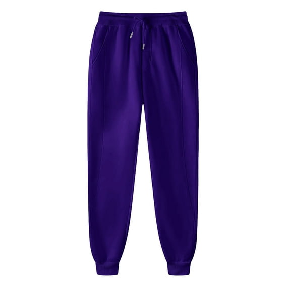 GEWSEY Joggers for Women 2025 Casual Workout Sweatpants with Pockets Baggy Drawstring Lounge Athletic Gym Comfy Sweat Pants (Dark Purple, S)