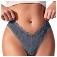 thumbnail image 1 of GEWSEY Lace Cheeky Panties for Women Criss Cross Back Cute Floral Hipster Underwear (Grey, L), 1 of 4