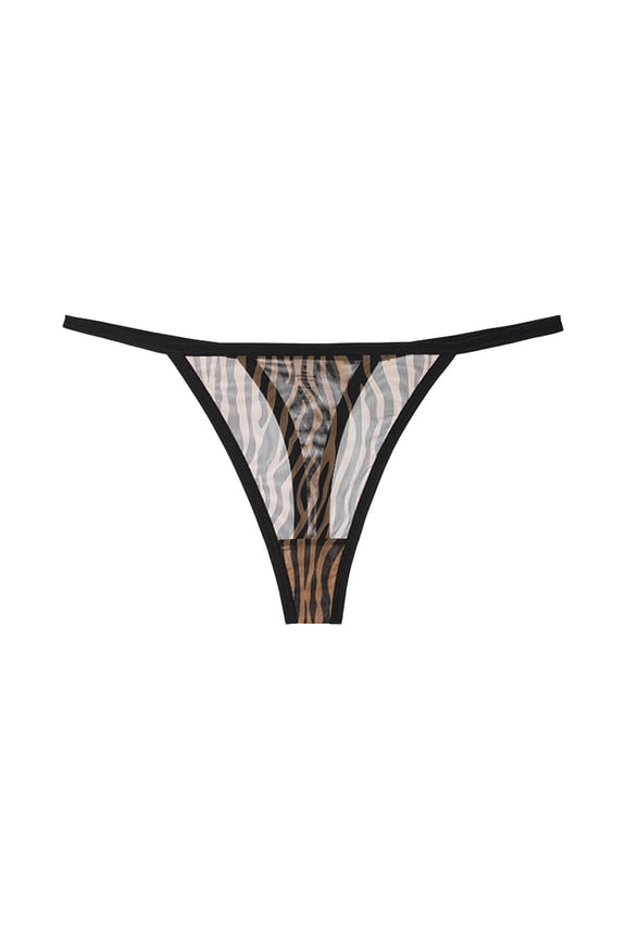 Lace G-String Thong for Women T Back Breathable Tanga Sexy Cheeky Panties Low Rise Bikini Underwear for Ladies (Brown, M)