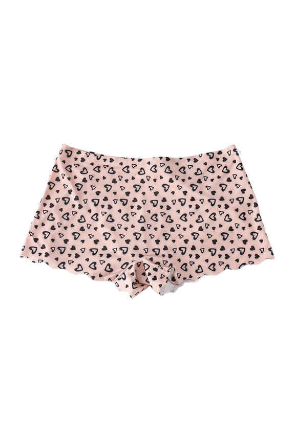 Ladies Breathable Ice Silk Seamless Lace Briefs Sexy Underwear Stretch Mid Waist Bikini Hipster Knickers (Light Pink, M)