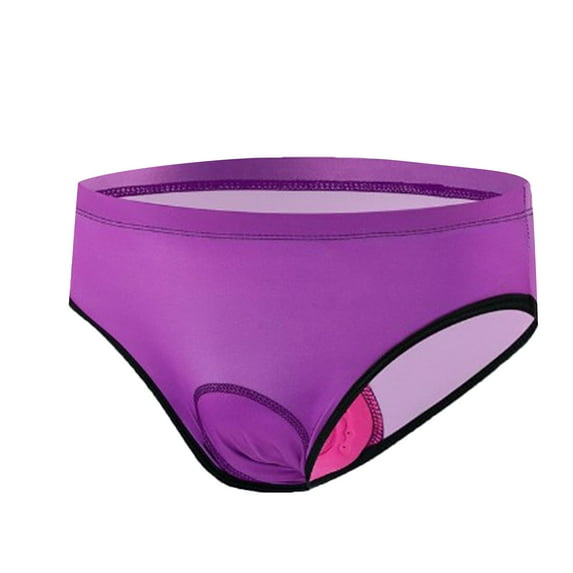 GEWSEY Leakproof Period Underwear for Women Heavy Flow Seamless Period Panties High Absorbent Menstrual Underwear (Purple, M)