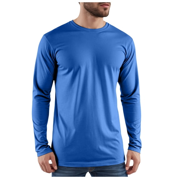 GEWSEY Long Sleeve Shirts for Men UPF 50+ Sun Shirts UV Protection Rash Guard Swim Shirts Fishing Summer Athletic (Blue, L)