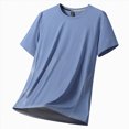thumbnail image 1 of GEWSEY Men's Crew Neck Short Sleeve T Shirt Loose Fit for Workout Running Outdoor Wear (Blue, 5XL), 1 of 7
