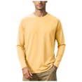 thumbnail image 1 of GEWSEY Men's Long Sleeve Shirts UPF 50+ UV Sun Protection Athletic Shirts for Hiking Running Workout Rash Guard (Light Yellow, L), 1 of 5