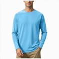 thumbnail image 1 of GEWSEY Men's Long Sleeve Shirts UPF 50+ UV Sun Protection Athletic Shirts for Hiking Running Workout Rash Guard (Sky Blue, XXL), 1 of 6