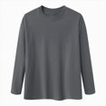 thumbnail image 1 of GEWSEY Mens Long Sleeve Shirt - Soft Casual Full Sleeves Crew Neck T Shirts for Men (Dark Gray, S), 1 of 9
