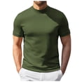 thumbnail image 1 of GEWSEY Mens Mock Turtleneck Shirts Casual Premium Cotton Short Sleeve Shirt Basic Half Neck T-Shirts (Army Green, S), 1 of 3